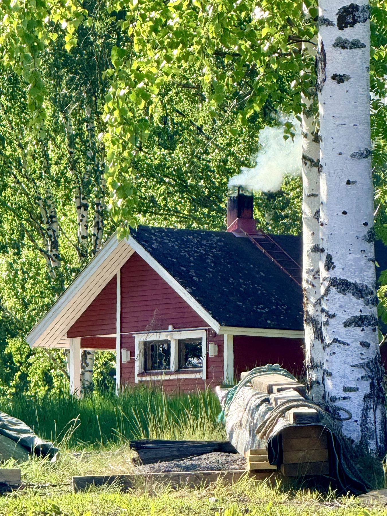 The beach sauna in summer