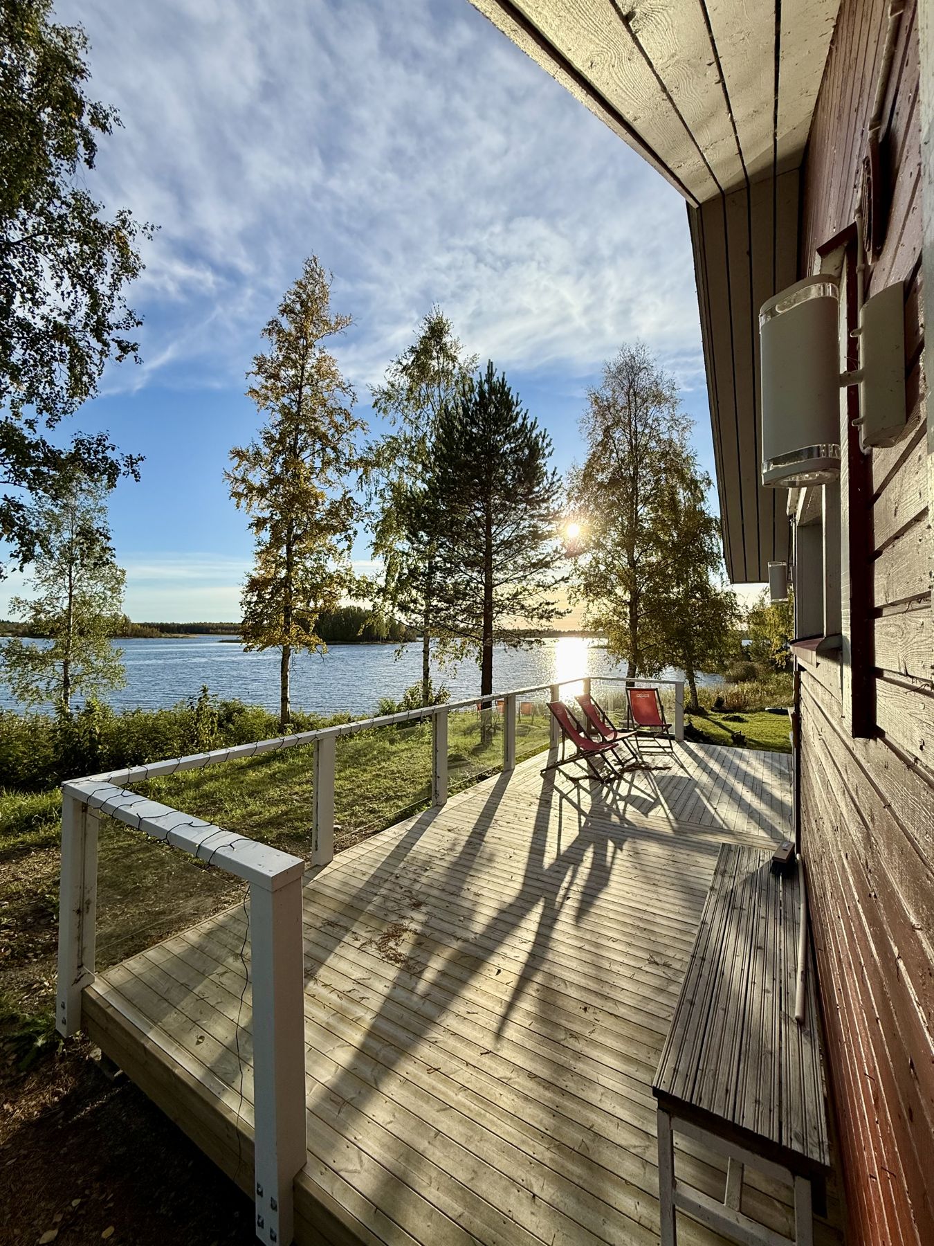 The terrace and sea view in summer